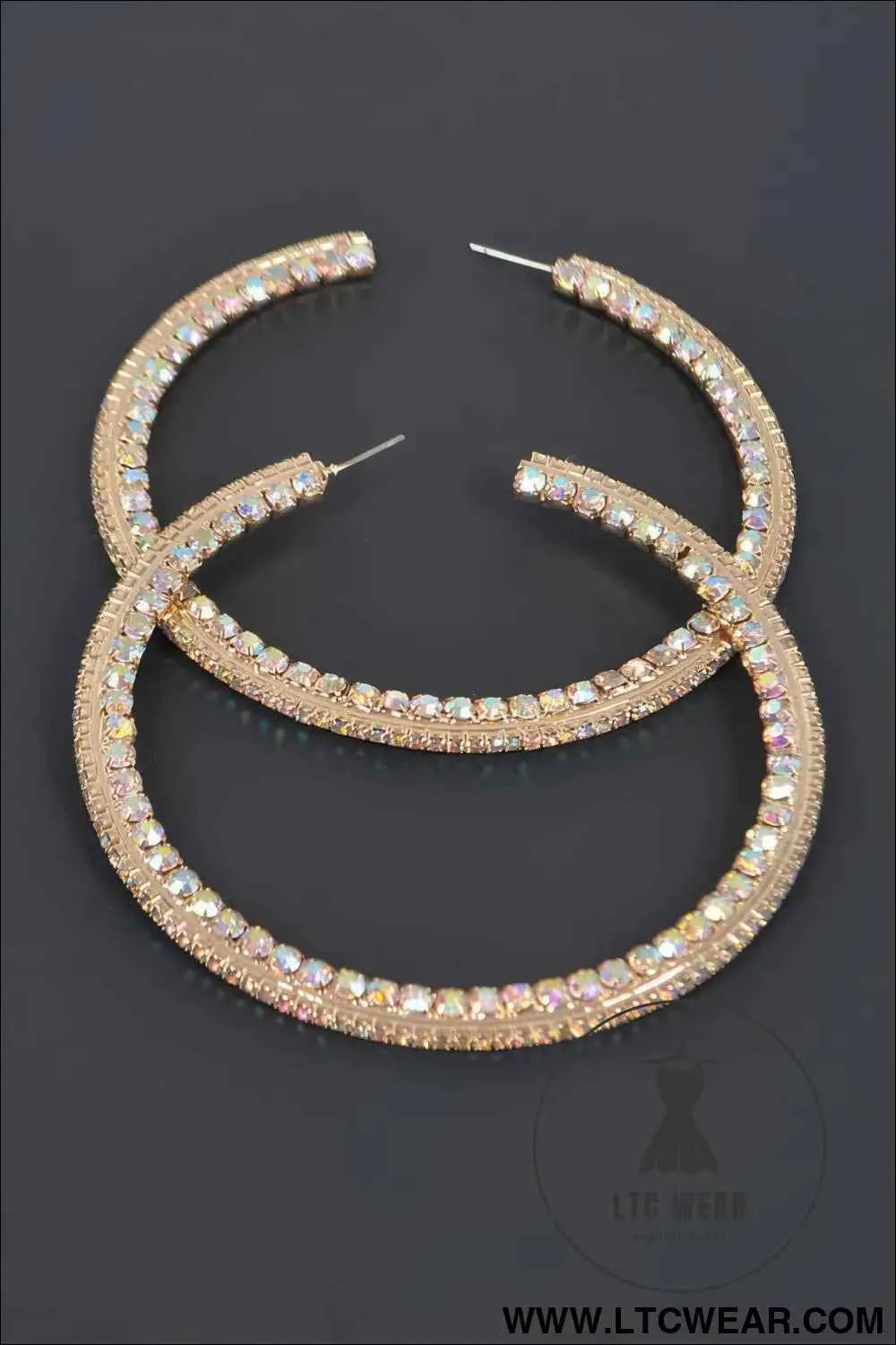 80mm Rhinestone Hoop Earring