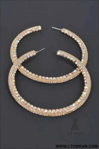 80mm Rhinestone Hoop Earring