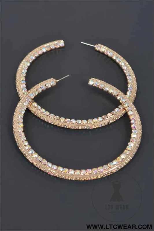 80mm Rhinestone Hoop Earring