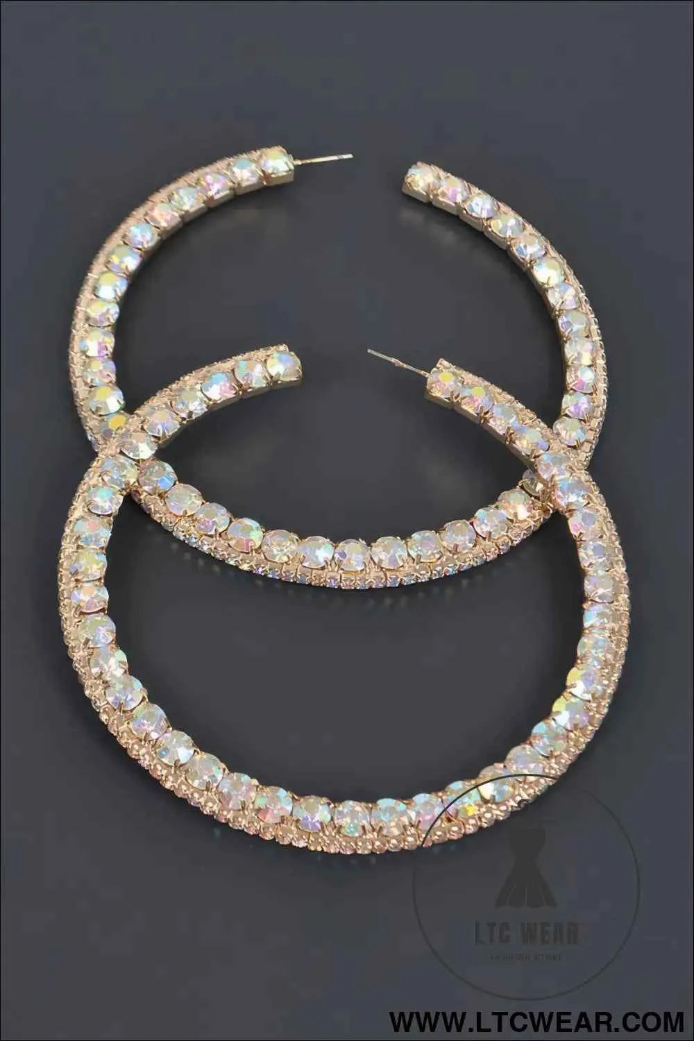 80mm Rhinestone Hoop Earring