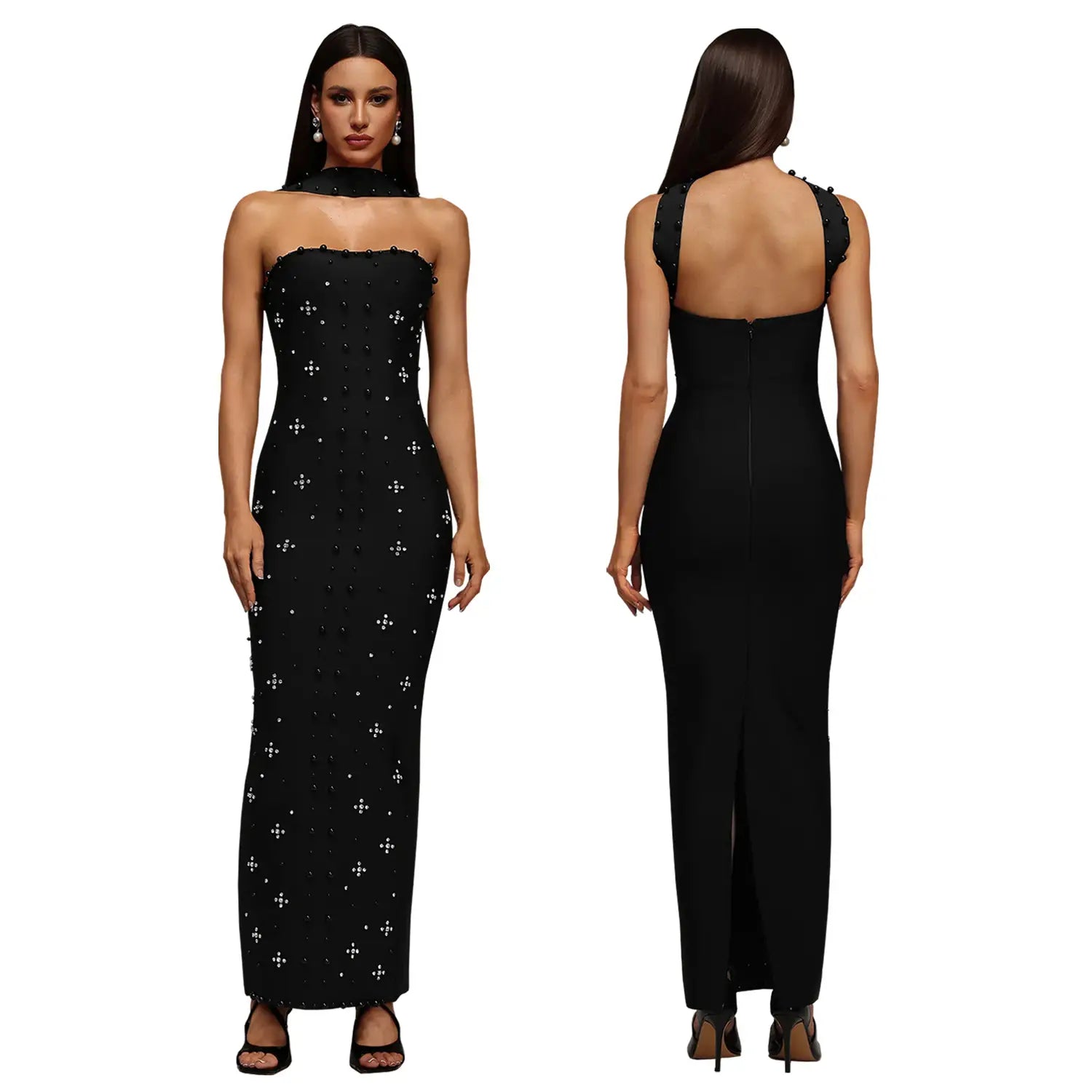 Elegant Embellished Bodycon Strapless Dress for Women