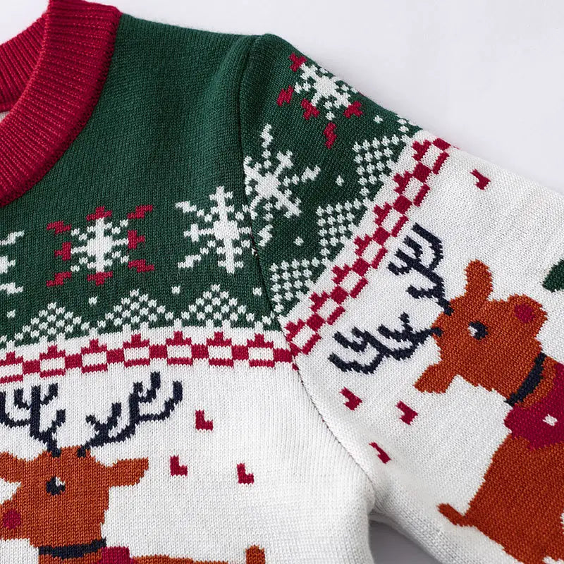 Cartoon deer sweater baby base pullover knitted sweater