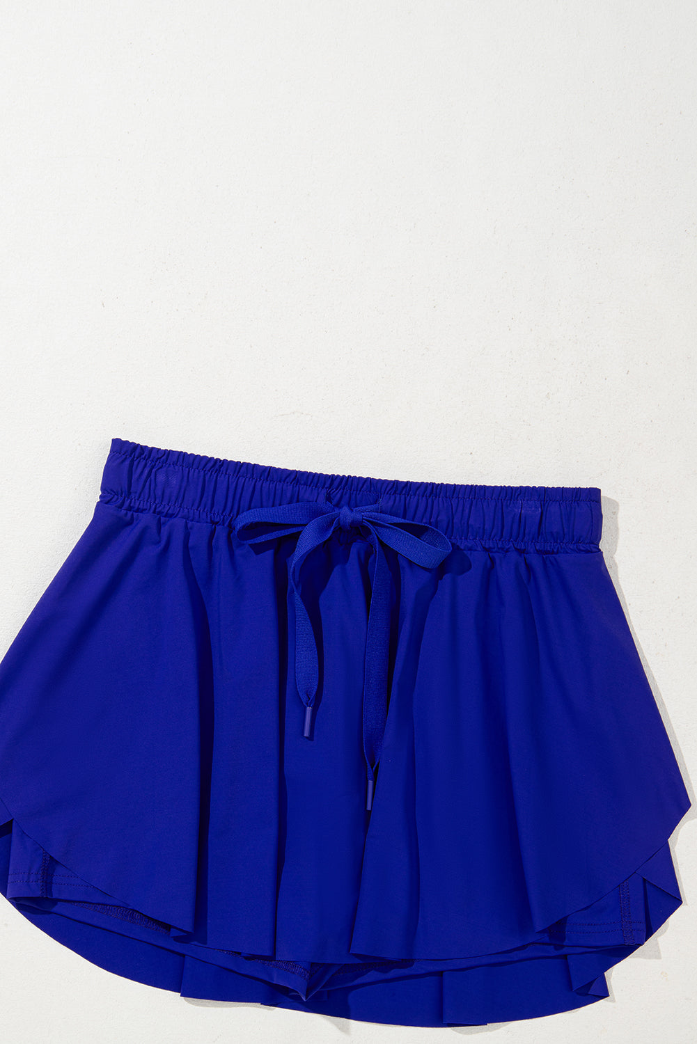Black Drawstring High Waist Lined Tennis Skort