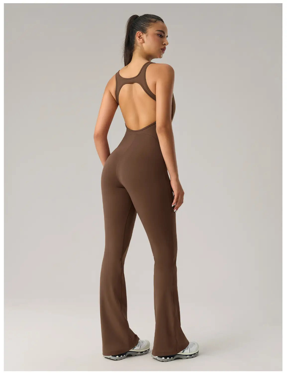 Sleek & Stylish: Women's Horn Elastic Yoga Jumpsuit