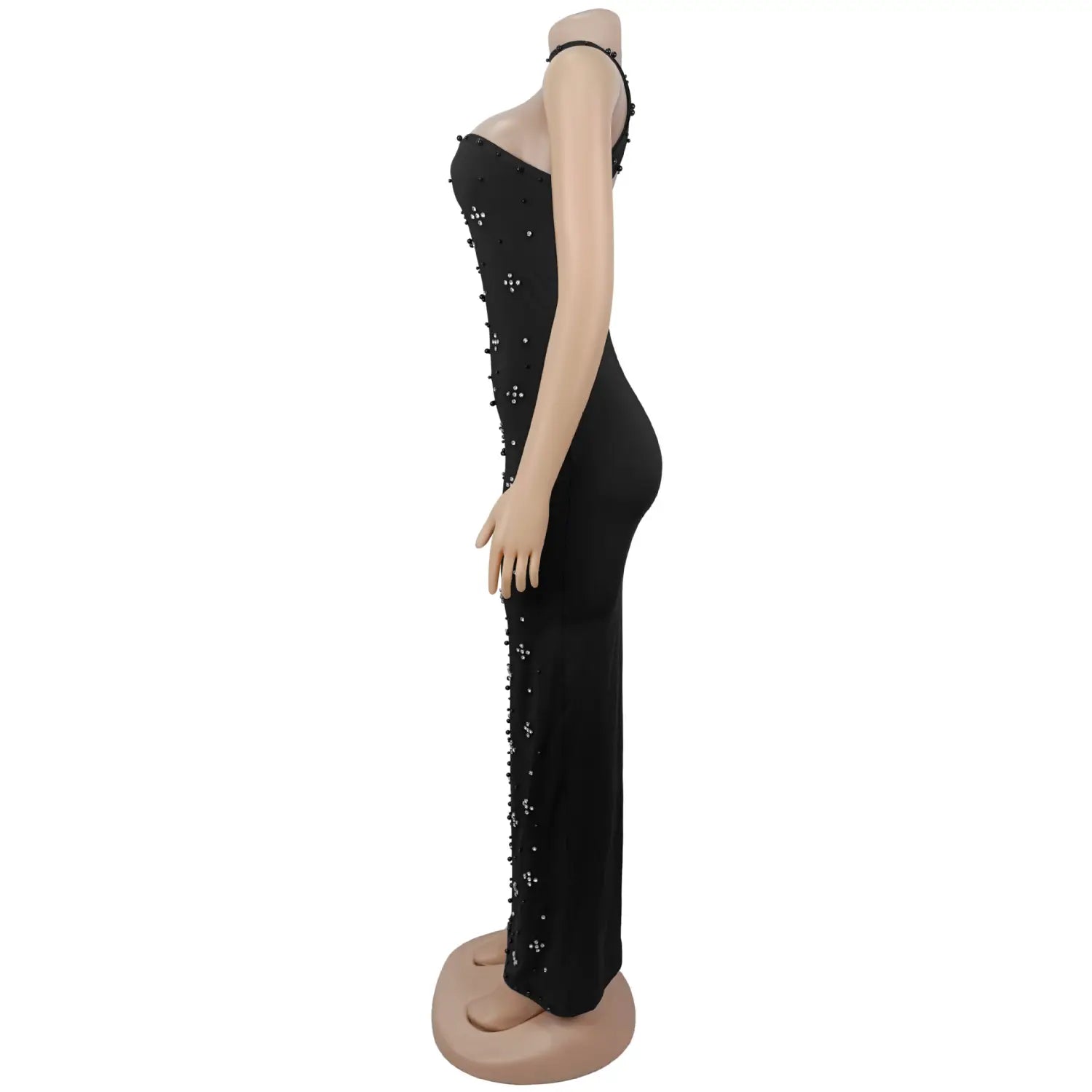 Elegant embellished bodycon strapless dress for women