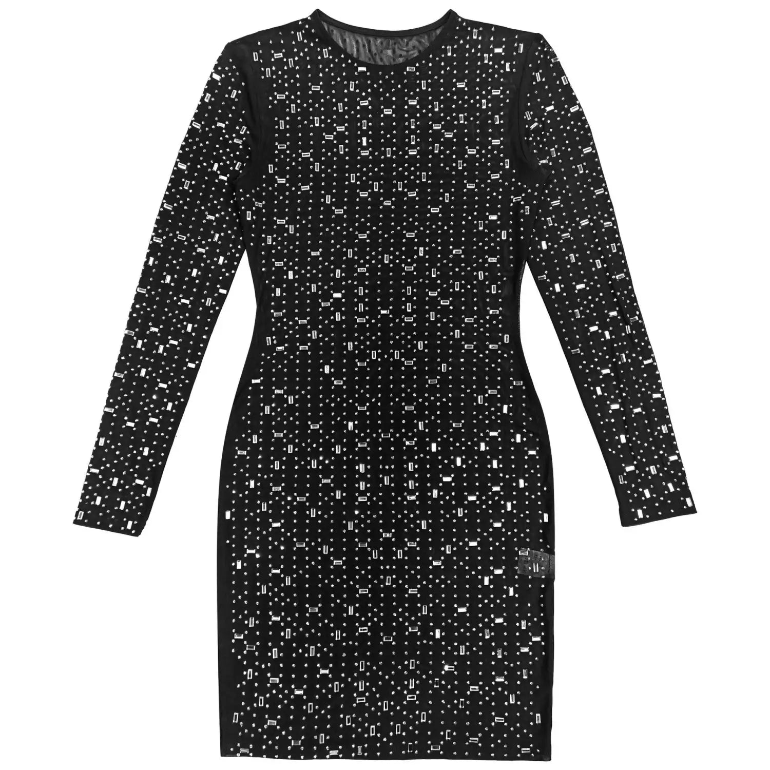 Women’s sexy mesh rhinestone bodycon mini dress