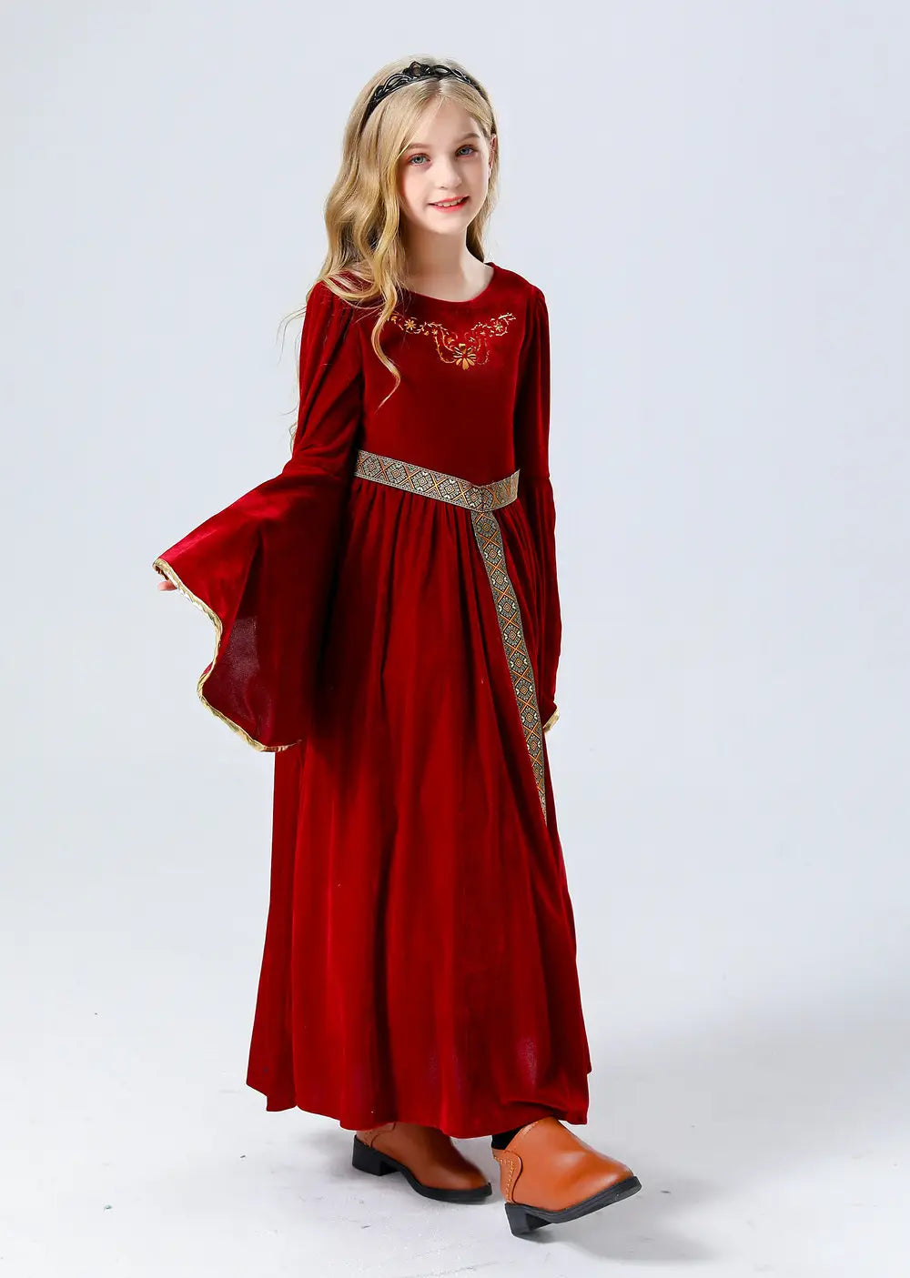 Stage performance costume, medieval Renaissance long dress costume, Halloween performance costume
