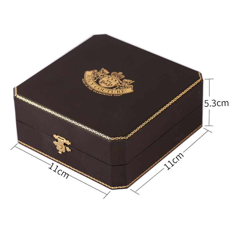 Enamel glazed chocolate gemstone transparent heart-shaped box with an openable pendant and box