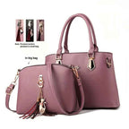 Chic Large Capacity Crossbody Bag with Cat Charm Gift Set
