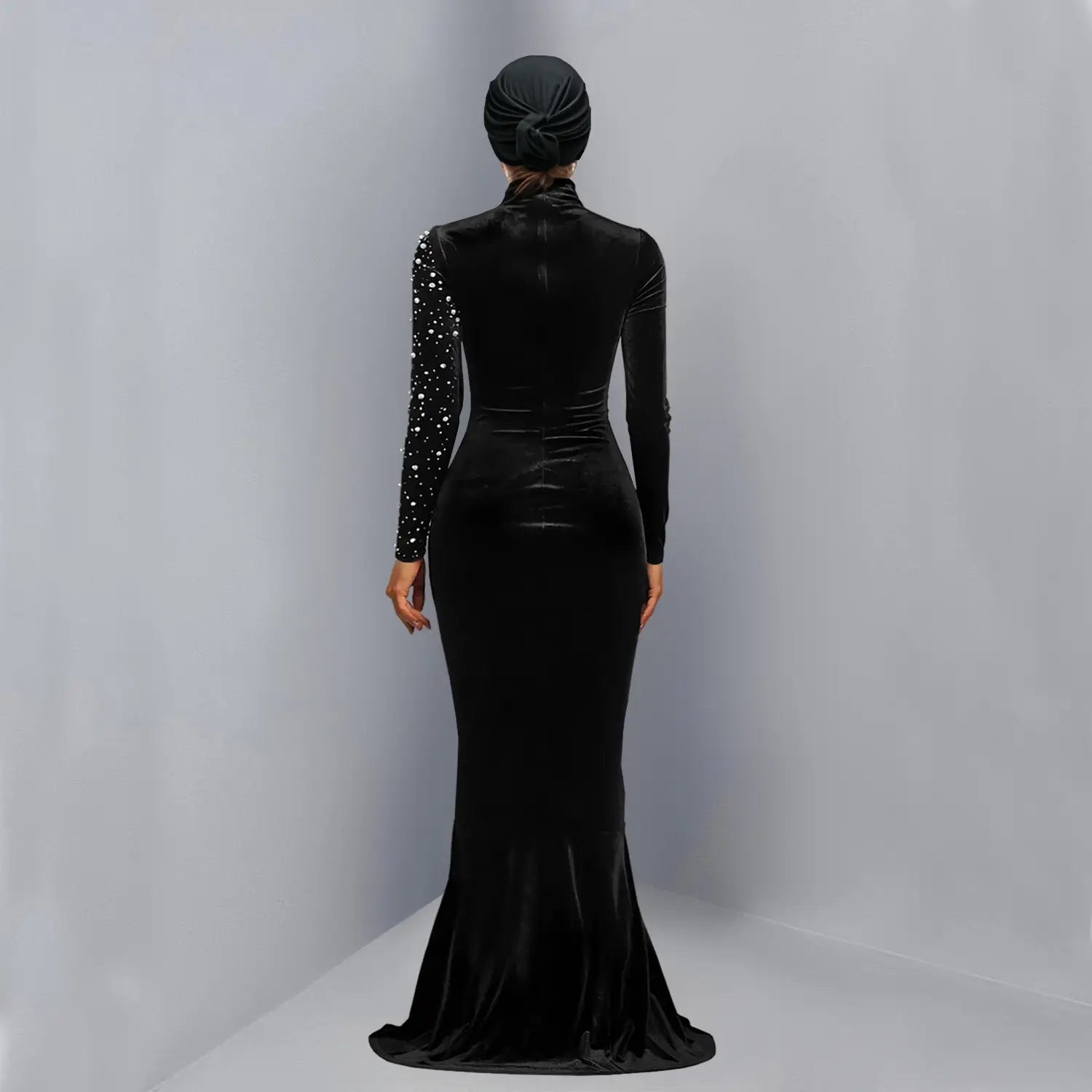 Elegant Velvet Embellished Dress for Women Fashionable  Chic Cocktail Dress