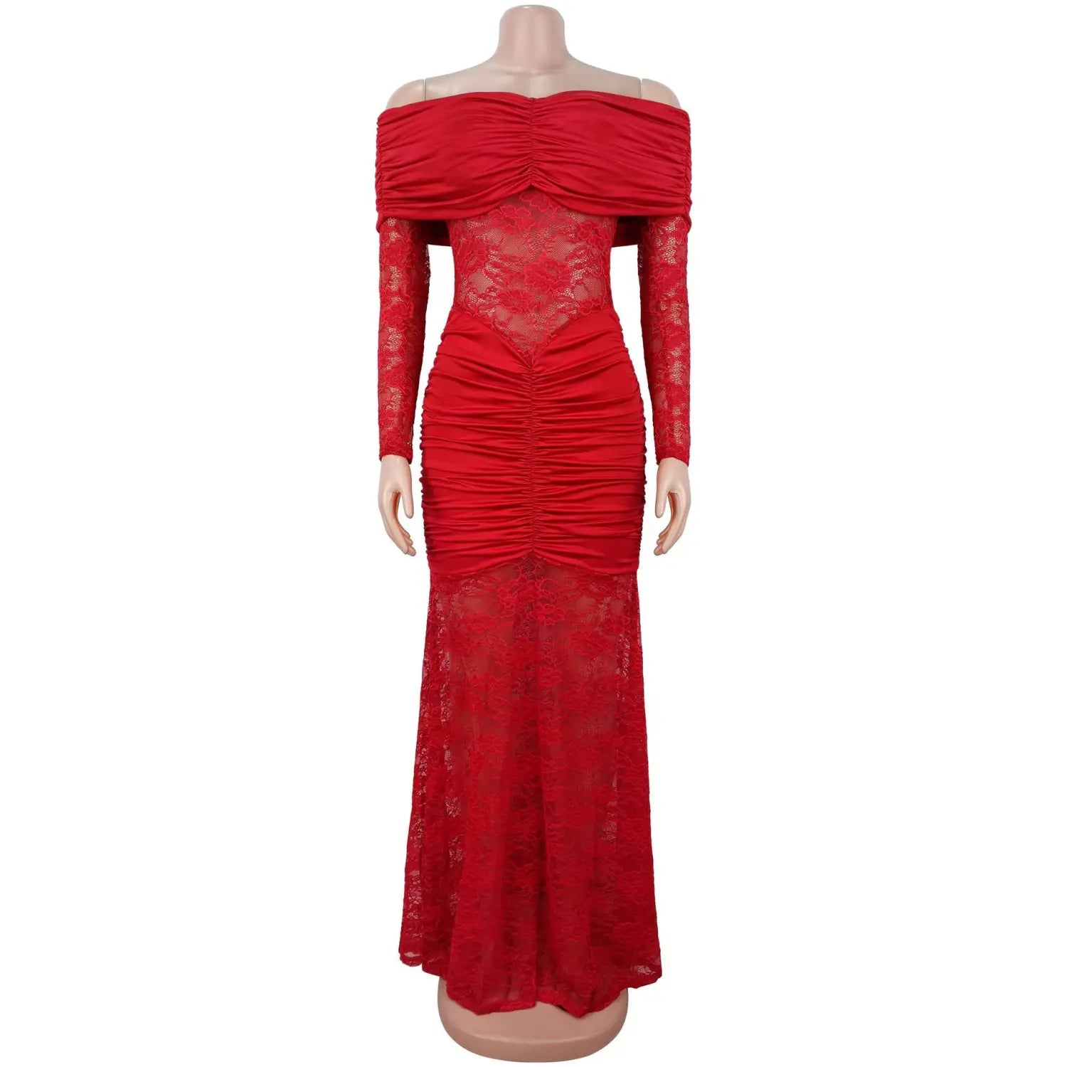 Fashion Women's Sexy One-Shoulder Lace Bodycon Dress