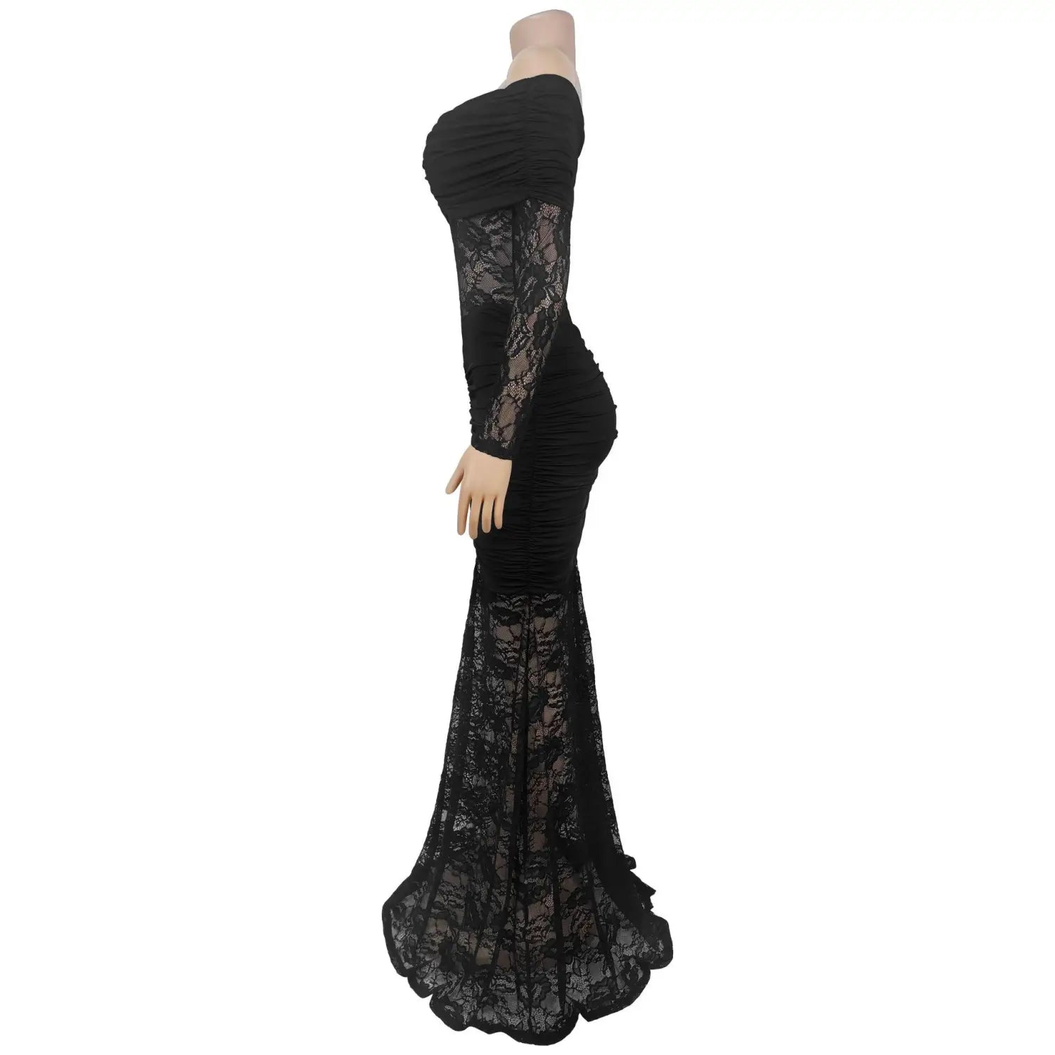 Fashion Women's Sexy One-Shoulder Lace Bodycon Dress