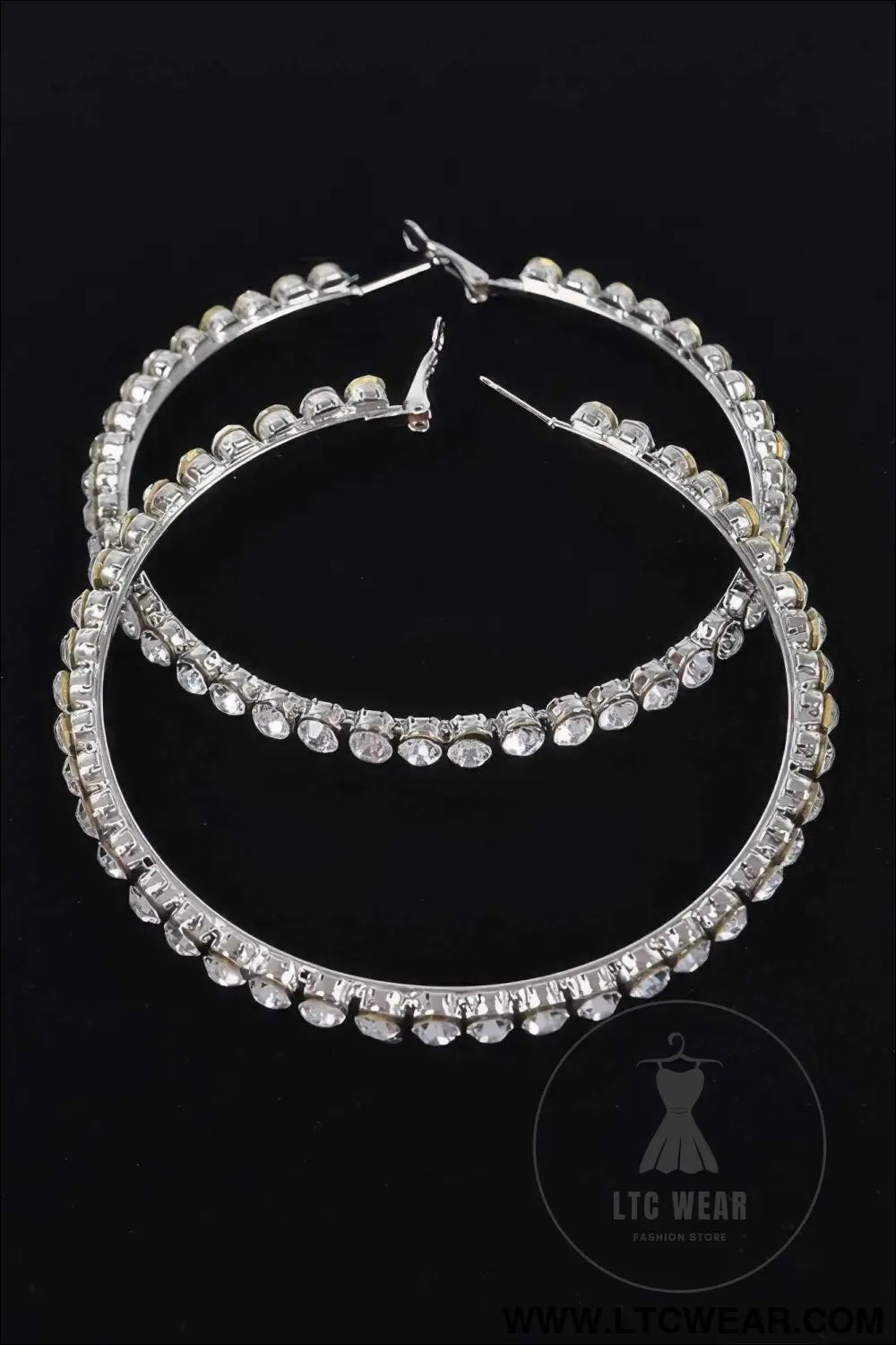 8cm Rhinestone Hoop Earring