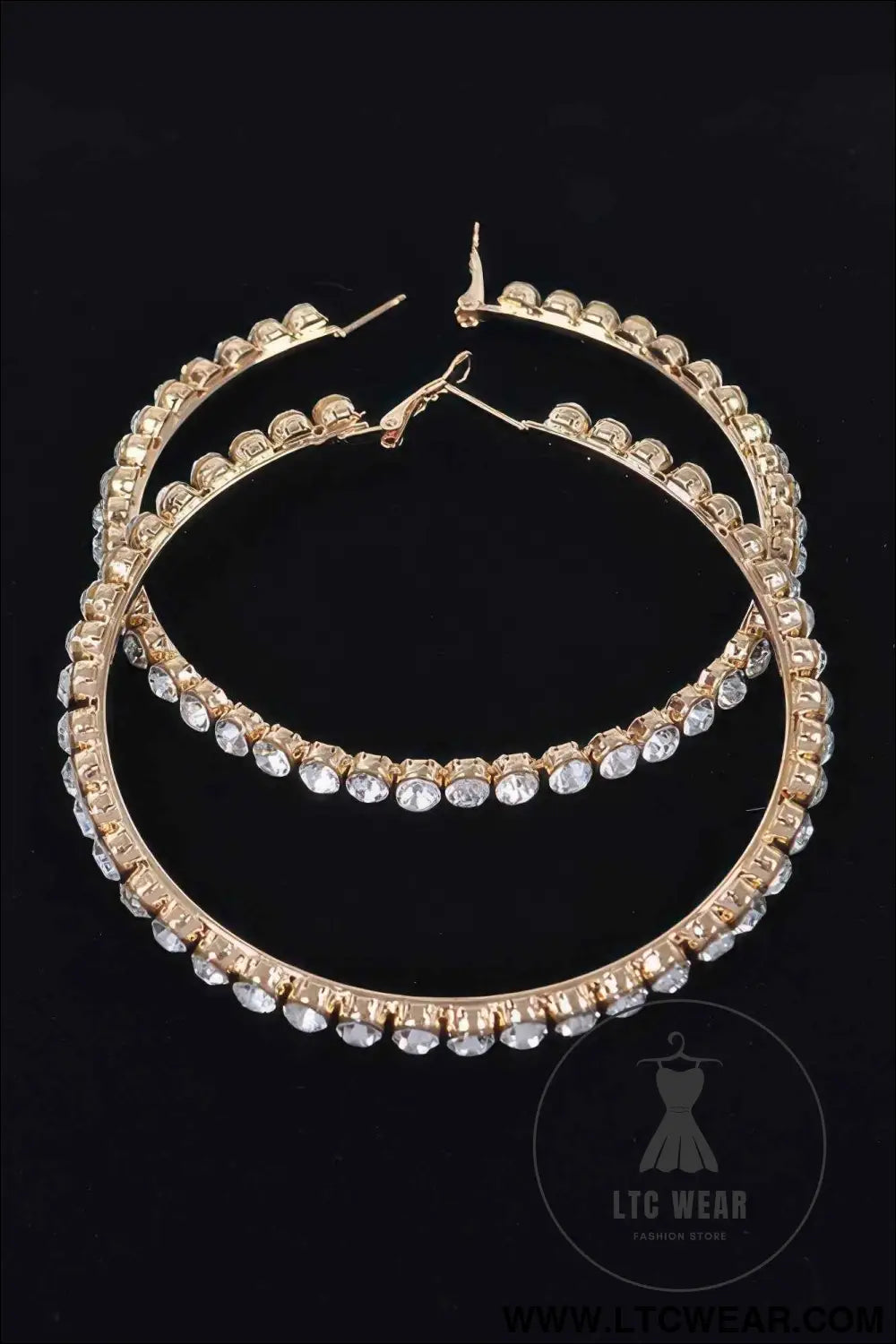 8cm Rhinestone Hoop Earring
