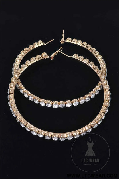 8cm Rhinestone Hoop Earring