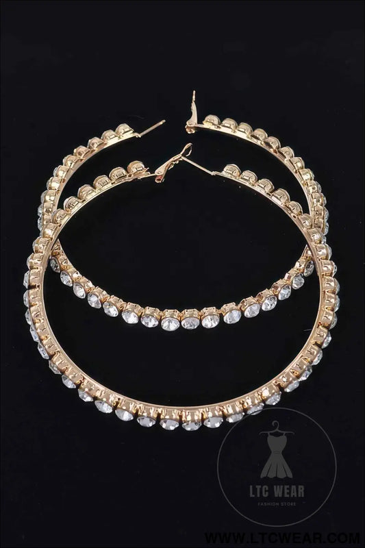 8cm Rhinestone Hoop Earring