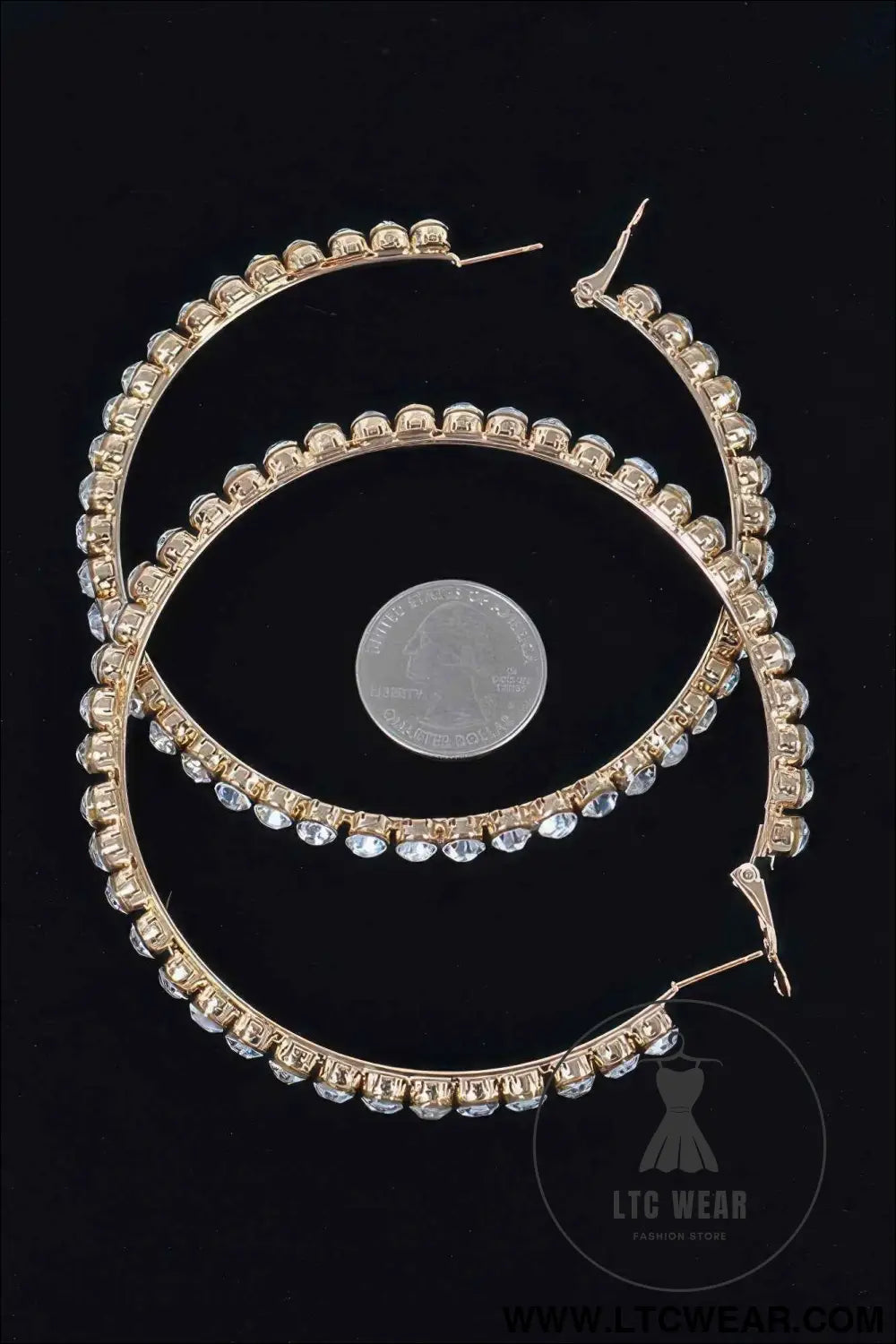 8cm Rhinestone Hoop Earring
