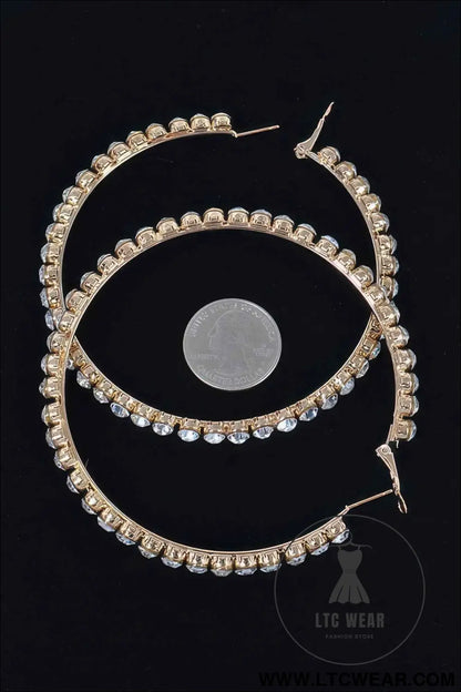 8cm Rhinestone Hoop Earring