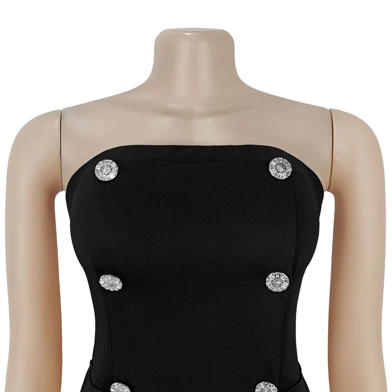 Fashion sexy strapless backless double-breasted dress for women