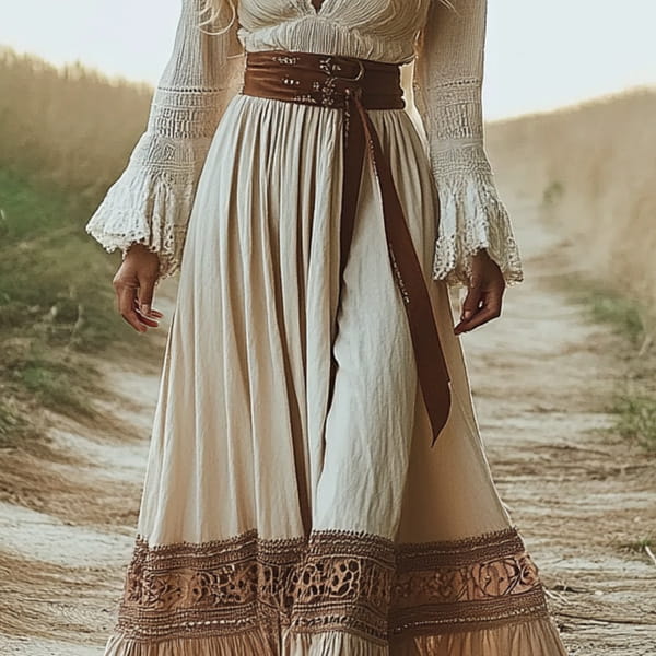 Vintage Western Bohemian Print Ethnic Style Women's Dress