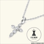 925 sterling silver moissanite cross pendant necklace