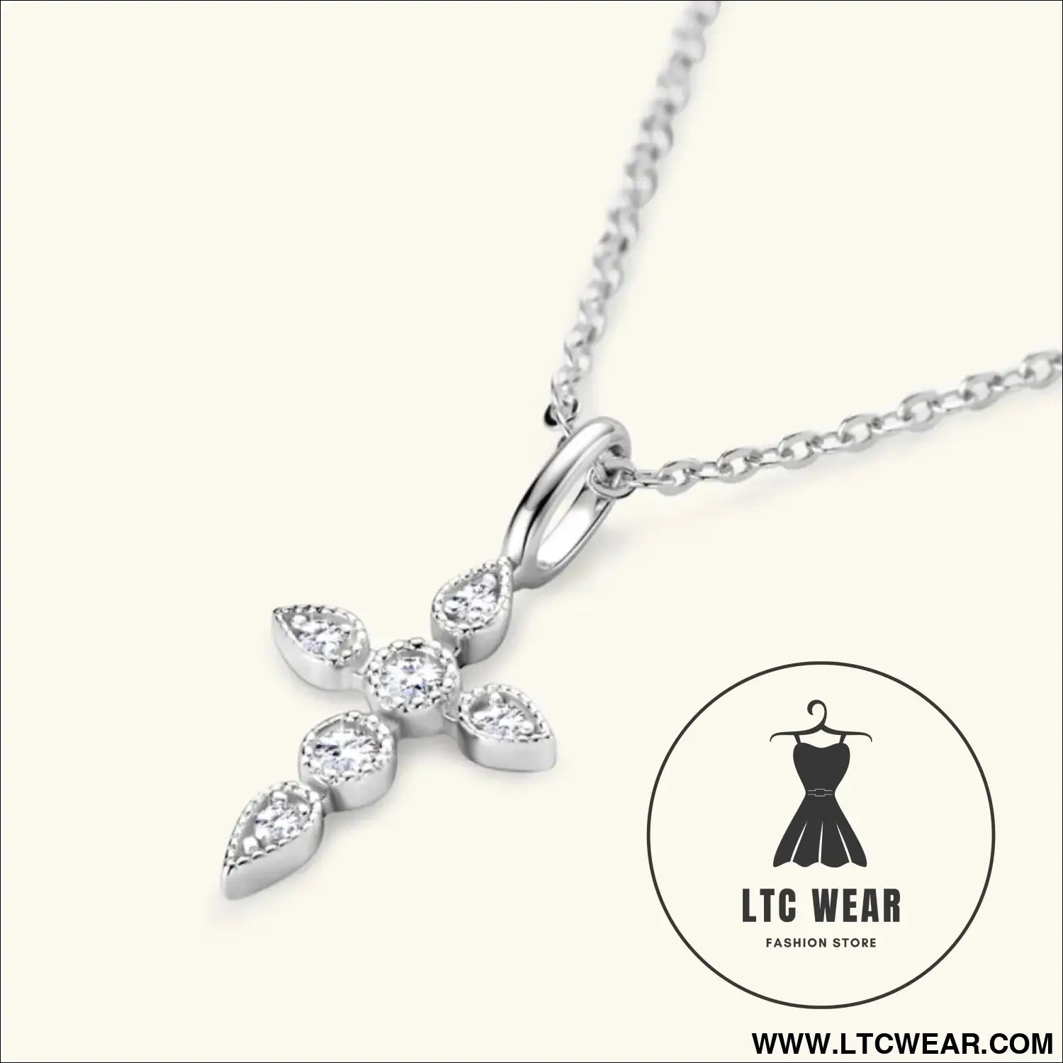 925 sterling silver moissanite cross pendant necklace