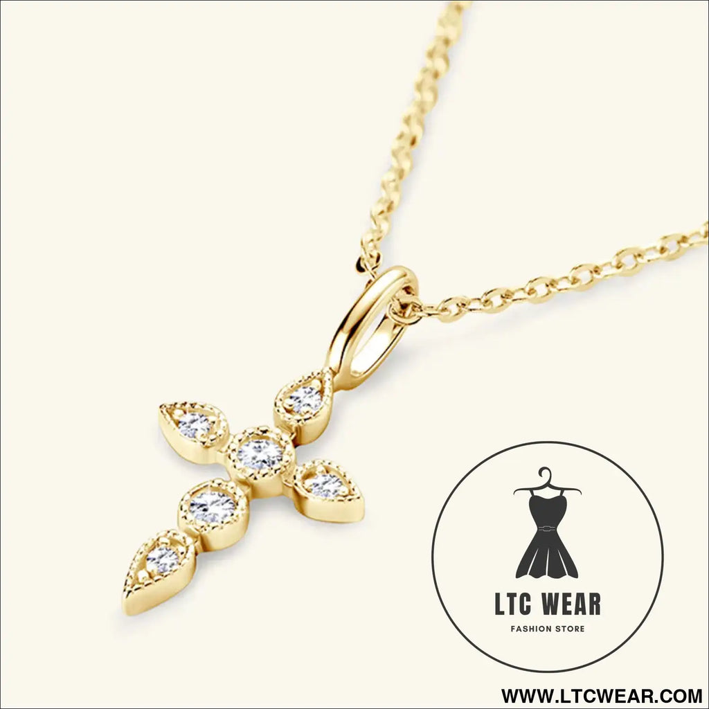 925 sterling silver moissanite cross pendant necklace