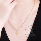925 sterling silver moissanite cross pendant necklace