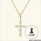925 sterling silver moissanite cross pendant necklace - gold / one size