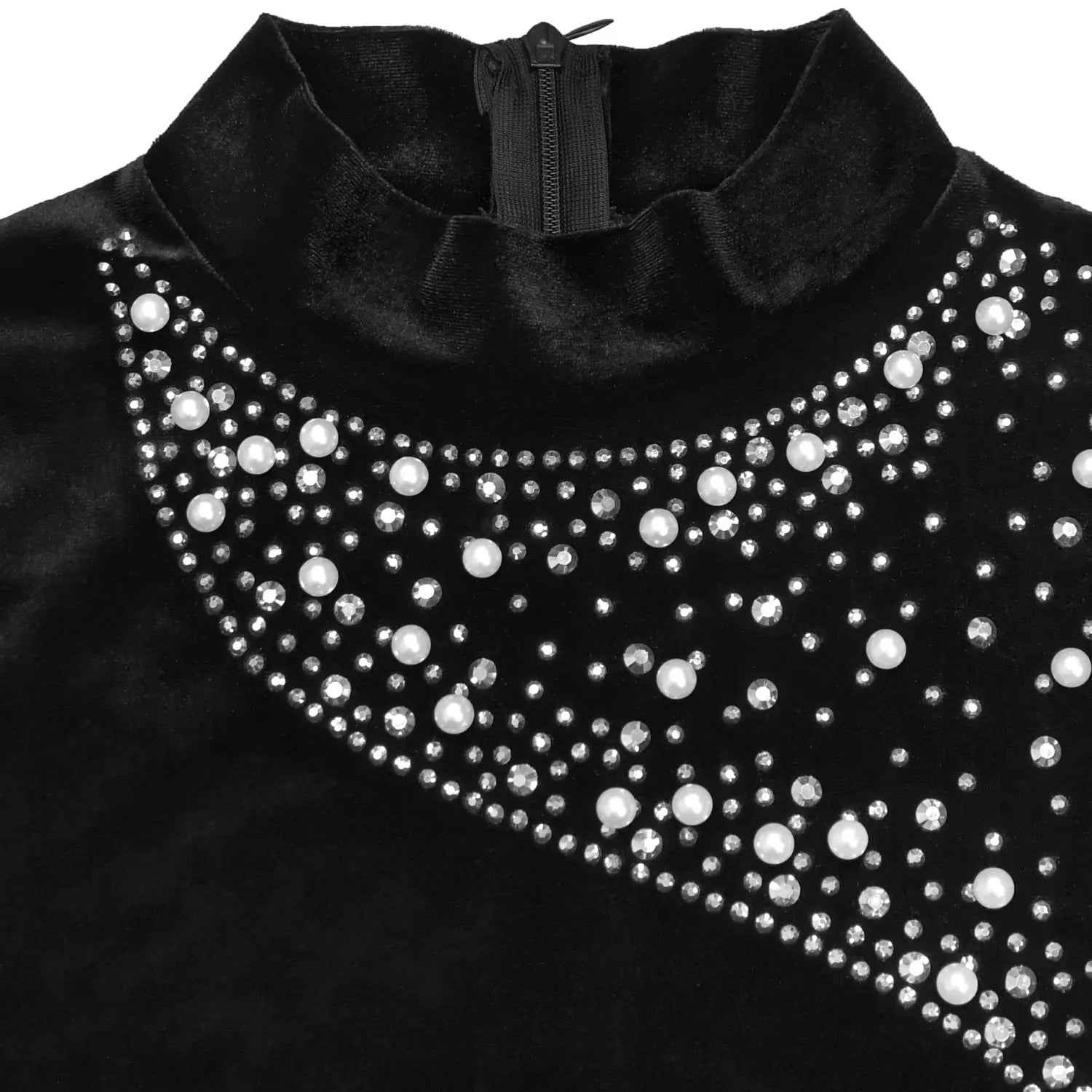 Elegant velvet embellished dress for women fashionable chic cocktail dress