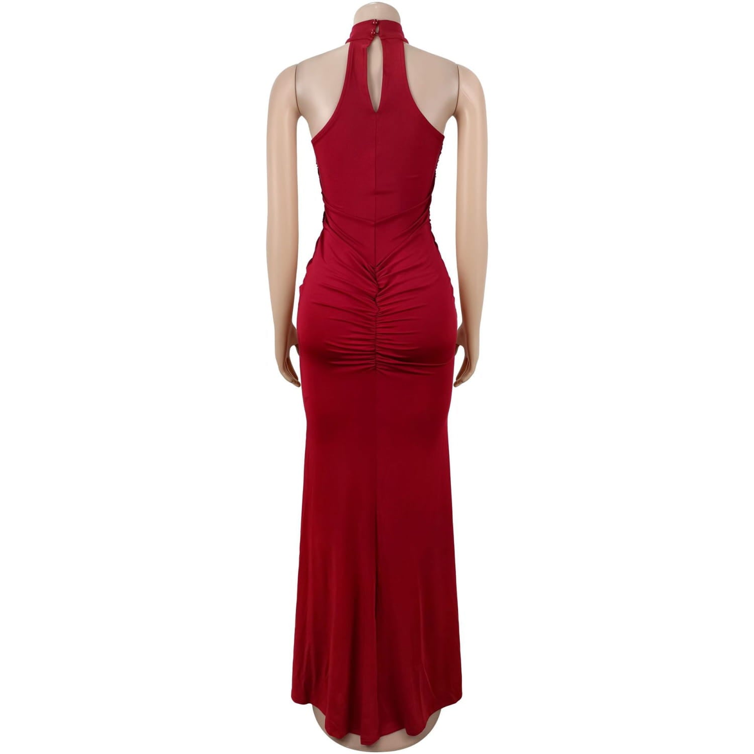 Fashion women’s sexy fitted sequin velvet split dress
