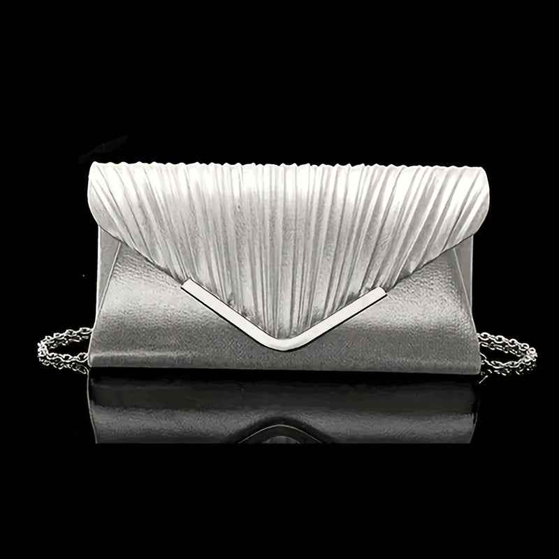 Elegant Rhinestone Set Pleated Clutch  Jewelry for Parties