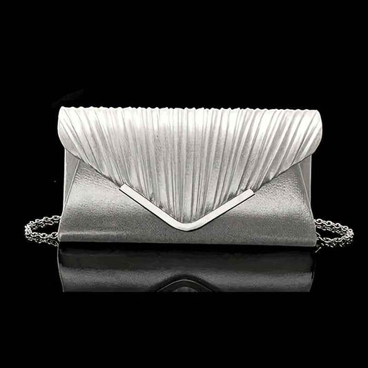 Elegant Rhinestone Set Pleated Clutch  Jewelry for Parties