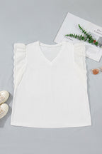 White Eyelet Crochet Splicing Short Sleeve Plus Size Tee