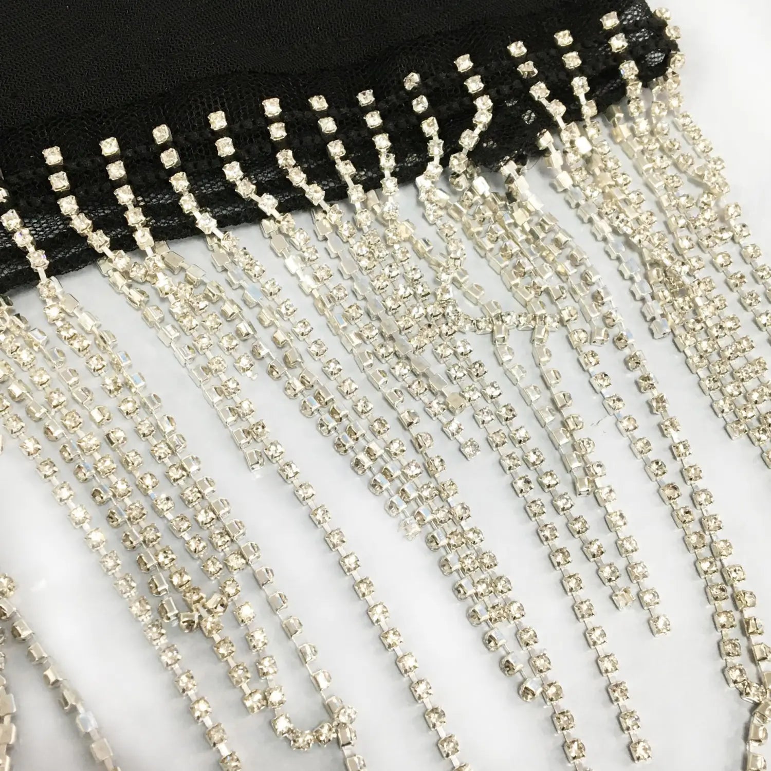 Sexy embellished strapless sleeveless crop top dress with fringe details