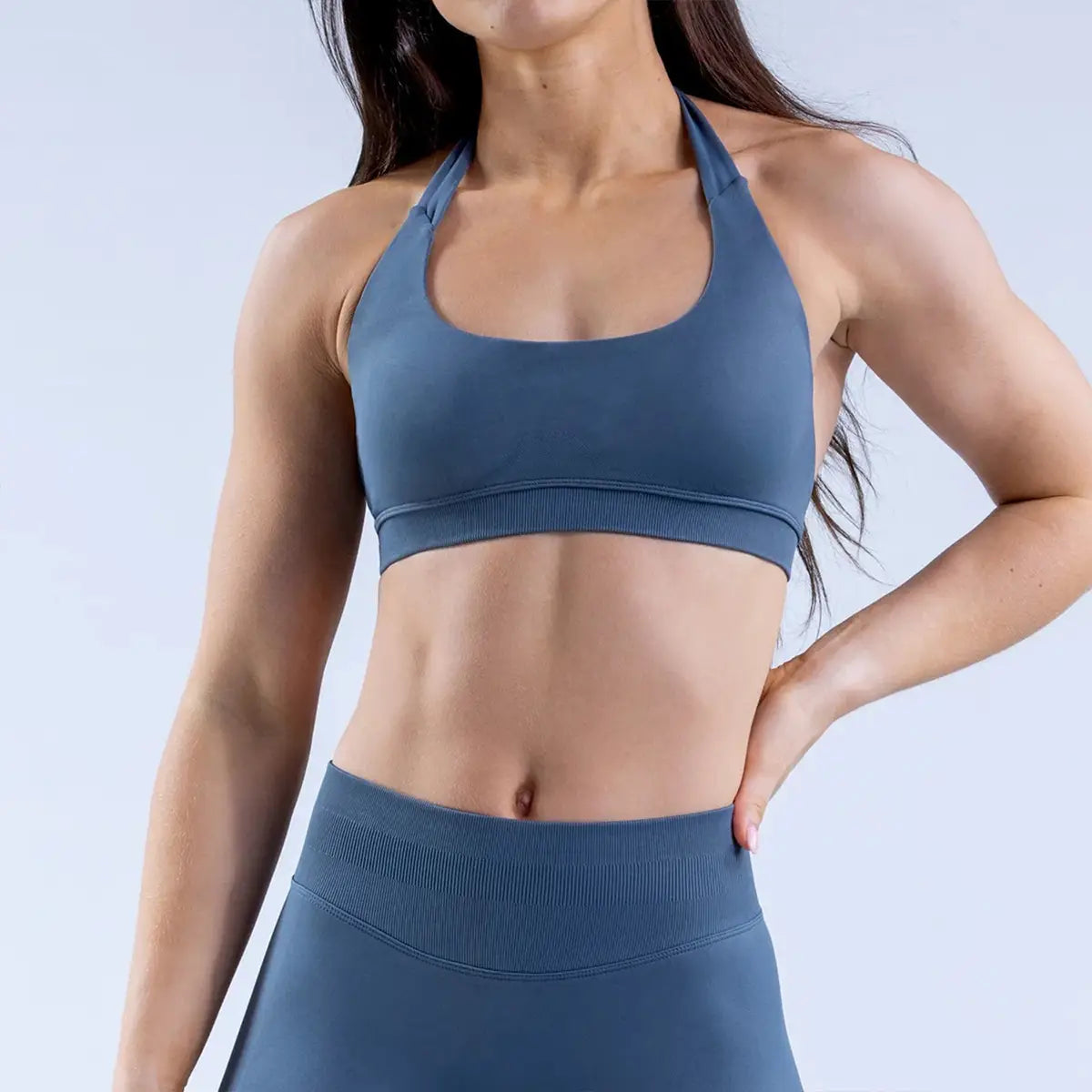 Flex & flow: backless shock-absorbing yoga bra set