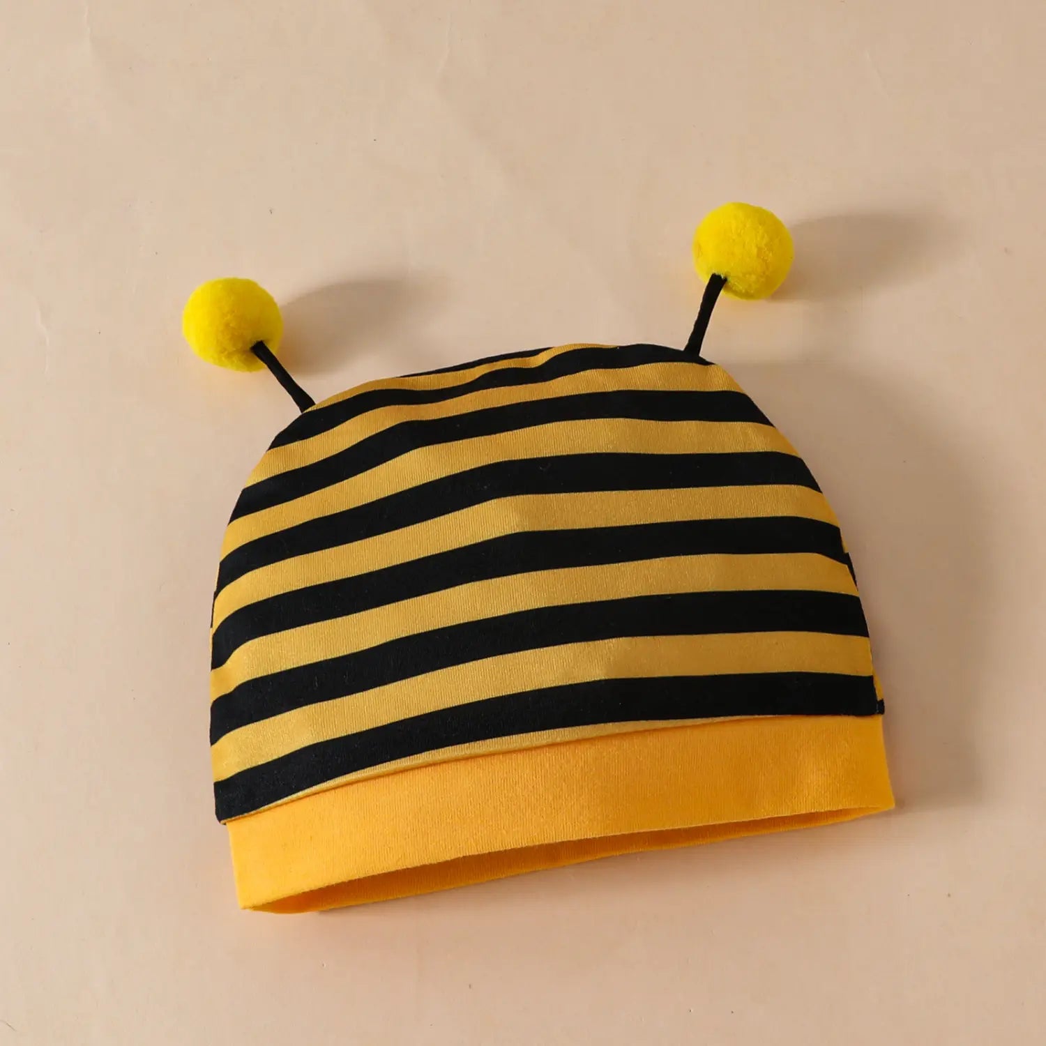 Cute baby boy baby girl little bee pattern long sleeved triangular khaki striped pants + tentacle hat set