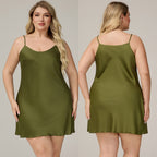Elegant Satin Chiffon Sleepwear for Women, Summer Strap Sexy Nightdress, Simple Home Wear