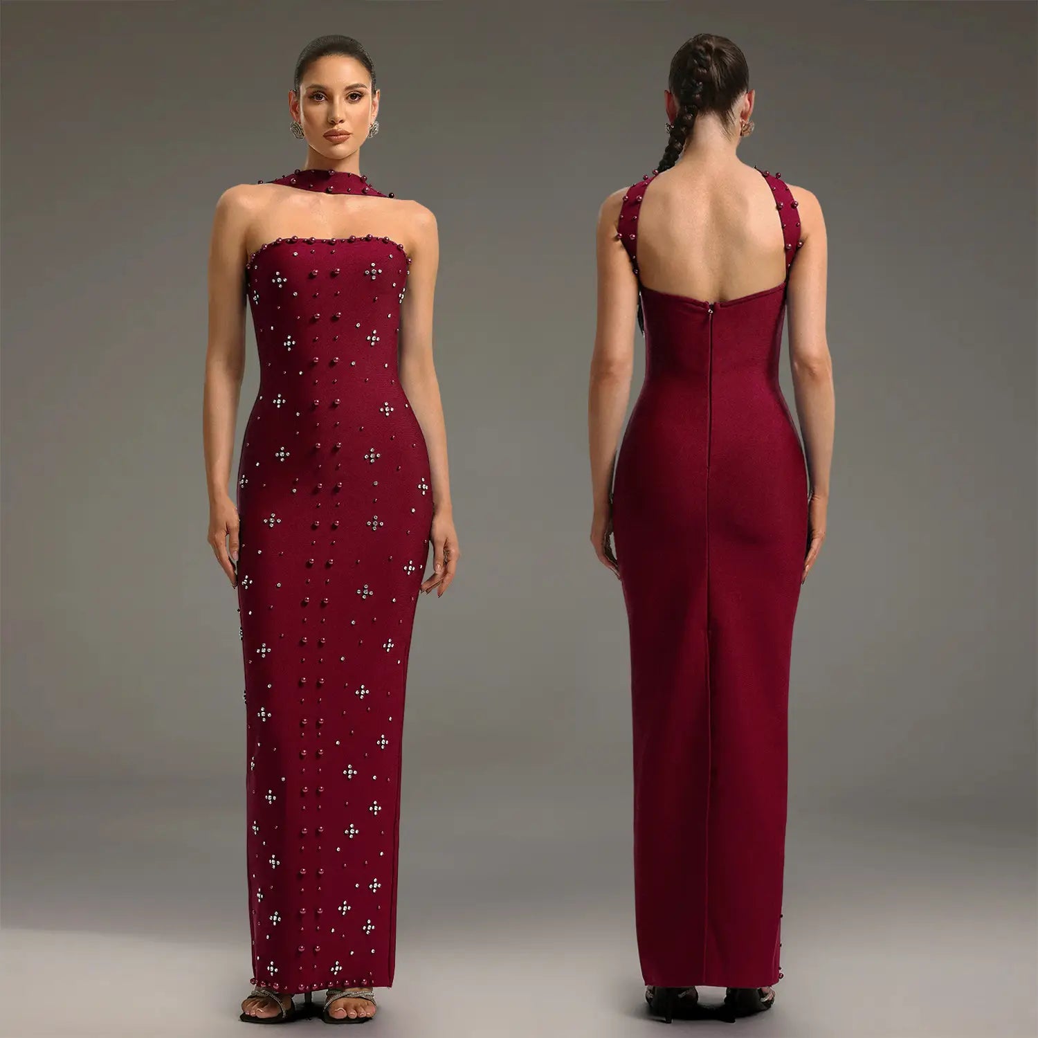 Elegant Embellished Bodycon Strapless Dress for Women