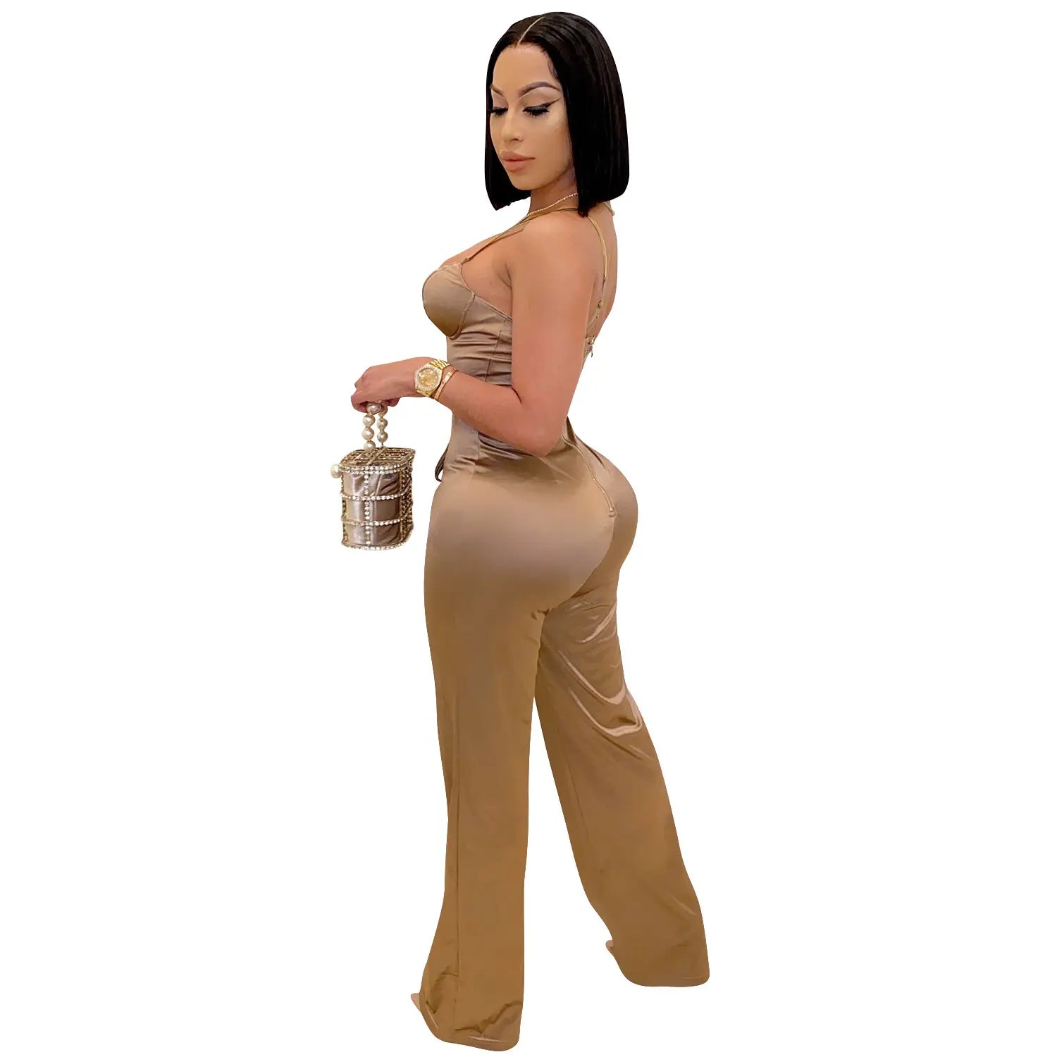 Fashionsexy jumpsuit straight leg pants casual elegant commute