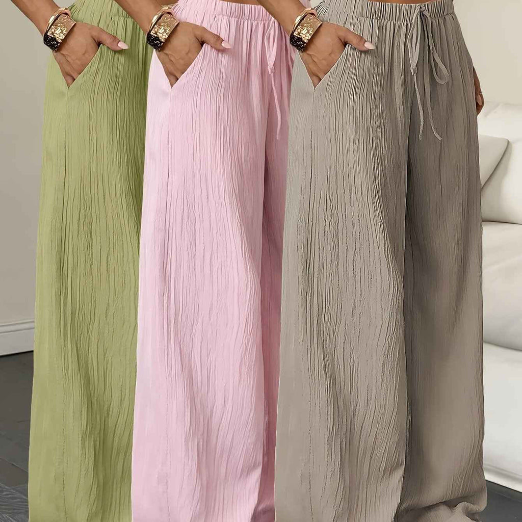 Elegant WideLeg Solid Color Womens Trousers