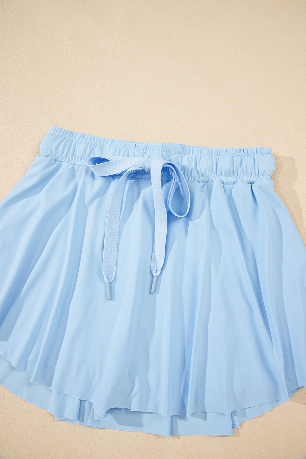 Black Drawstring High Waist Lined Tennis Skort