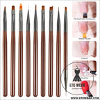 9pcs uv gel nail brush liner diy painting pen manicure acrylic drawing brush for nail art design nails tip display