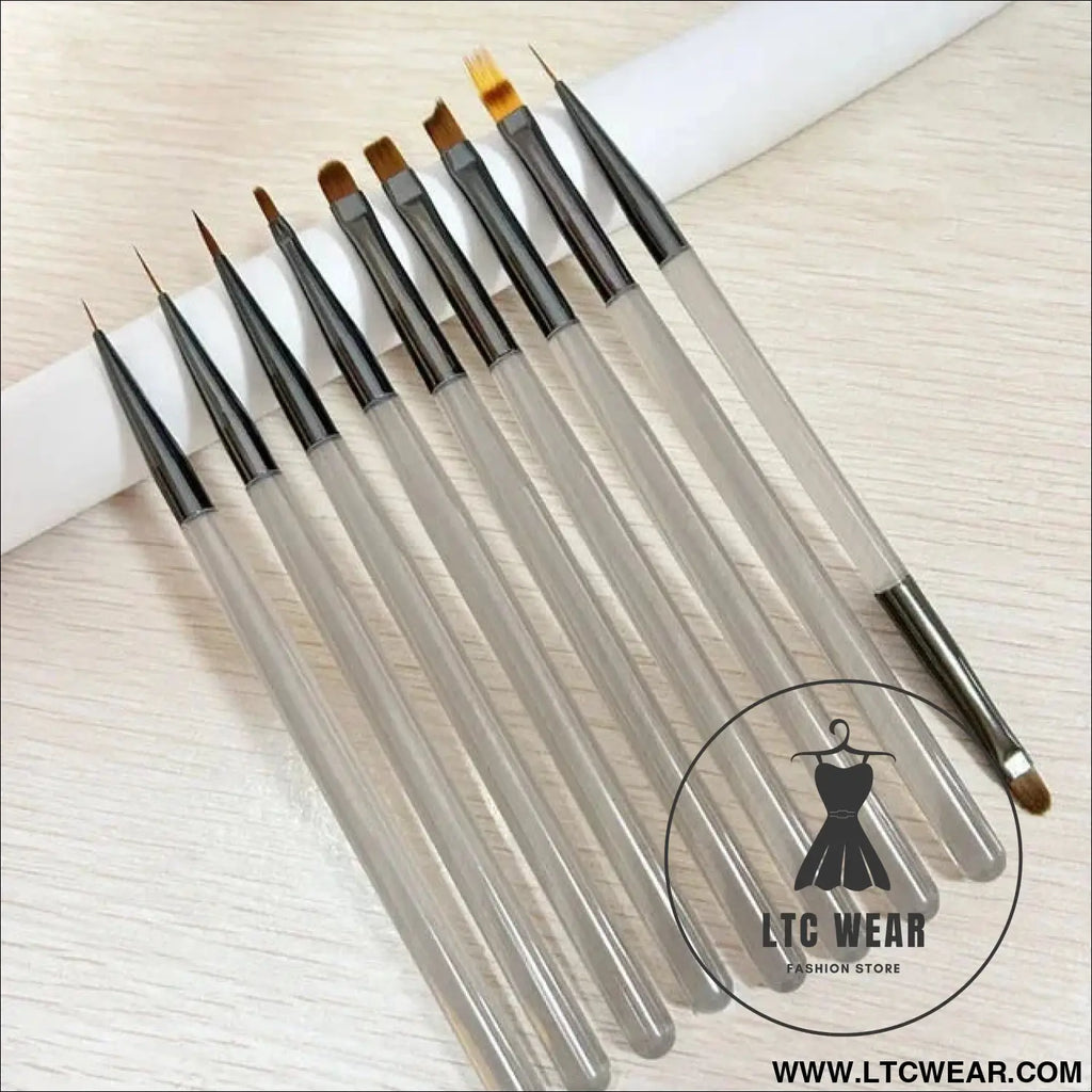 9pcs uv gel nail brush liner diy painting pen manicure acrylic drawing brush for nail art design nails tip display