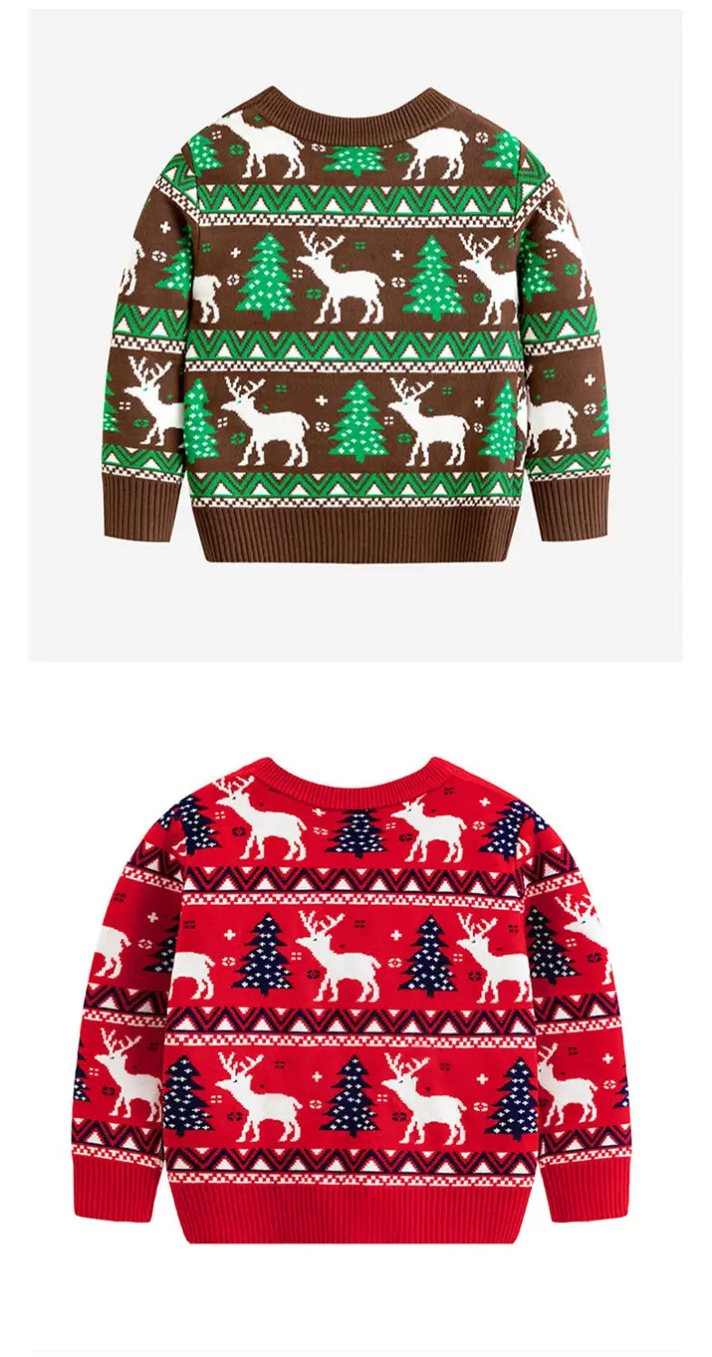 Christmas reindeer children’s pullover knitted sweater children’s clothing