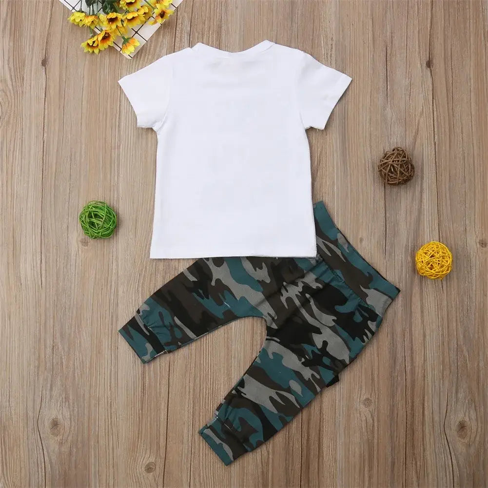 Newborn infant toddler baby boy clothes set kids boys cute short sleeve t-shirt top + pants outfits clothing set