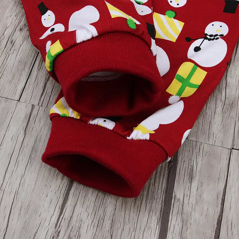 Daughter’s spring/autumn christmas collection long sleeve snowman two piece home clothes children’s set