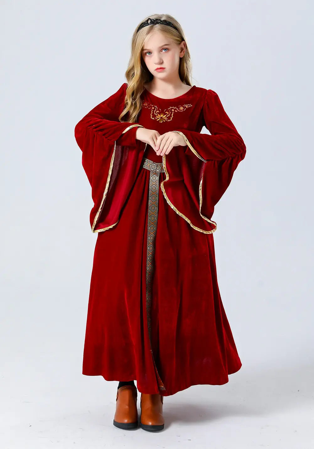 Stage performance costume, medieval Renaissance long dress costume, Halloween performance costume
