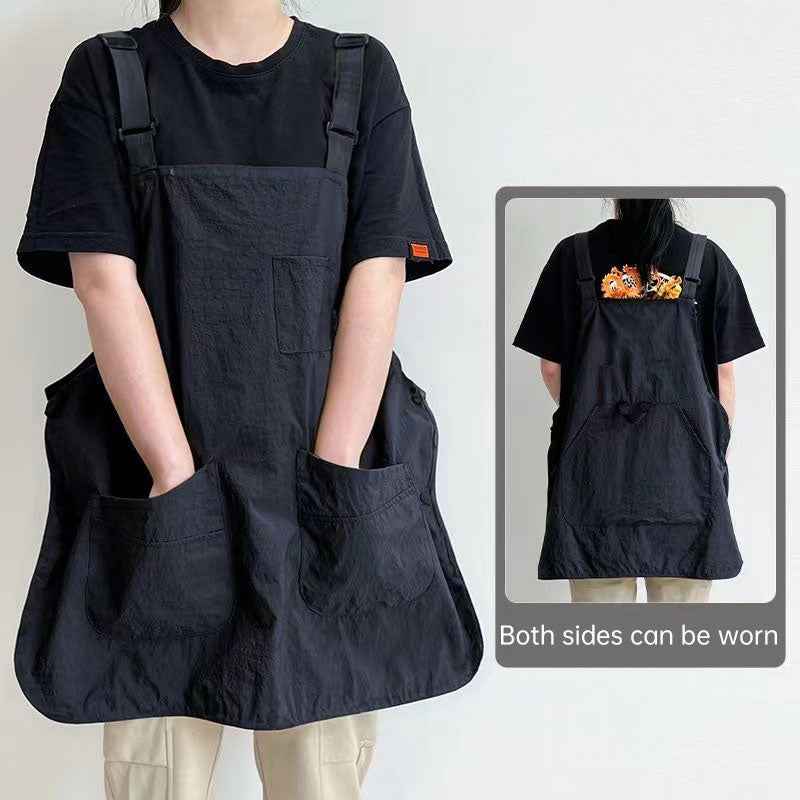 Double-Sided Waterproof Kitchen Apron – Adjustable Unisex Chef Apron, Pure Color Household Cooking Workwear
