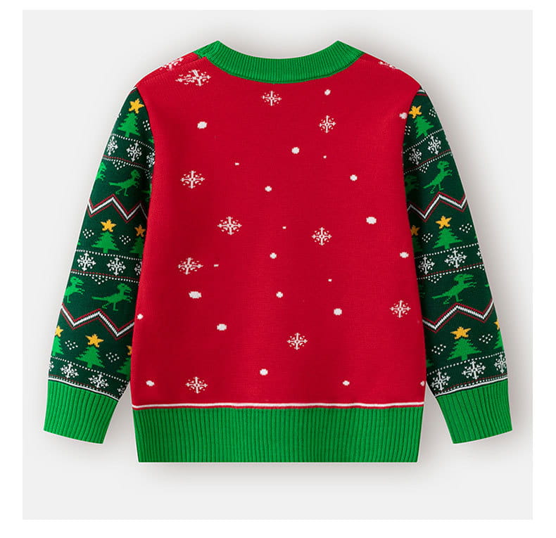 Christmas sweater baby cartoon dinosaur base pullover knit sweater